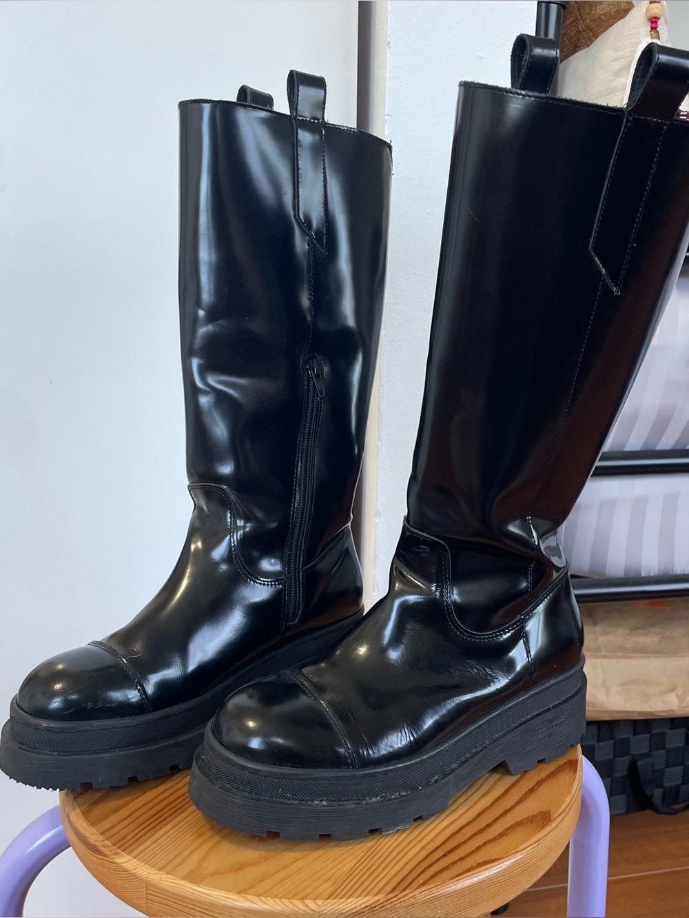 Black Glossy Boots/Rainboots